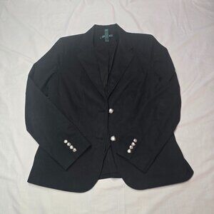 Lauren Ralph Lauren Women's Black Blazer Size 12 Silver Buttons